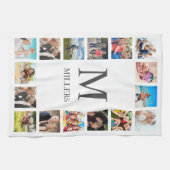 Custom Family Foto Collage Personalized White Geschirrtuch (Horizontal)