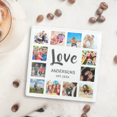 Custom Family Foto Collage Personalized White Glasuntersetzer