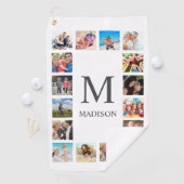 Custom Family Foto Collage Personalized White Golfhandtuch (Insitu)