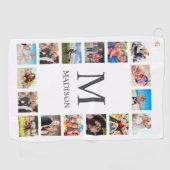 Custom Family Foto Collage Personalized White Golfhandtuch (Horizontal)