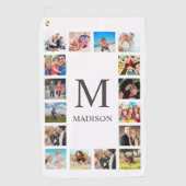 Custom Family Foto Collage Personalized White Golfhandtuch (Vorderseite)