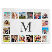 Custom Family Foto Collage Personalized White Große Geschenktüte (Rückseite)