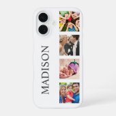Custom Family Foto Collage Personalized White iPhone 16 Hülle (Rückseite)