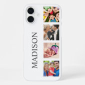 Custom Family Foto Collage Personalized White iPhone Hülle (Rückseite)