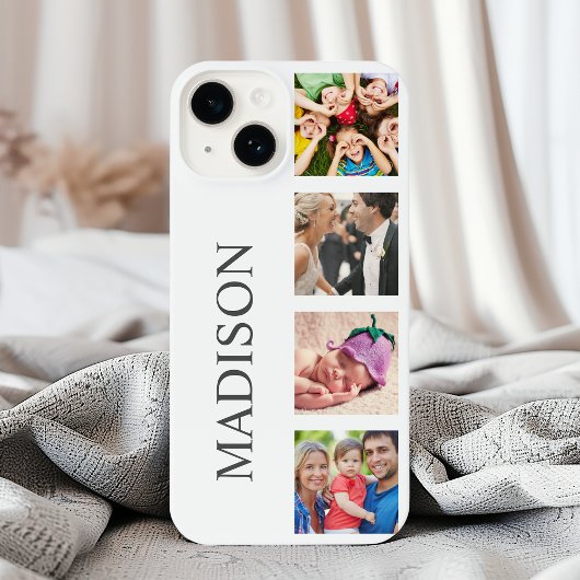 Custom Family Foto Collage Personalized White iPhone Hülle