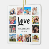 Custom Family Foto Collage Personalized White Keramikornament (Links)