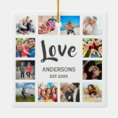 Custom Family Foto Collage Personalized White Keramikornament (Rückseite)