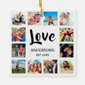 Custom Family Foto Collage Personalized White Keramikornament (Vorderseite)
