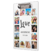 Custom Family Foto Collage Personalized White Klemmbrett (Links)