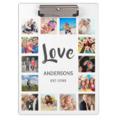 Custom Family Foto Collage Personalized White Klemmbrett (Vorderseite)