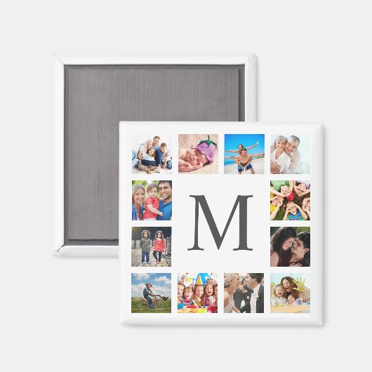 Custom Family Foto Collage Personalized White Magnet (Vorderseite/Rückseite)