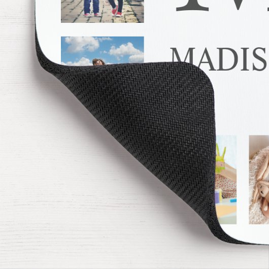 Custom Family Foto Collage Personalized White Mousepad (Ecke)