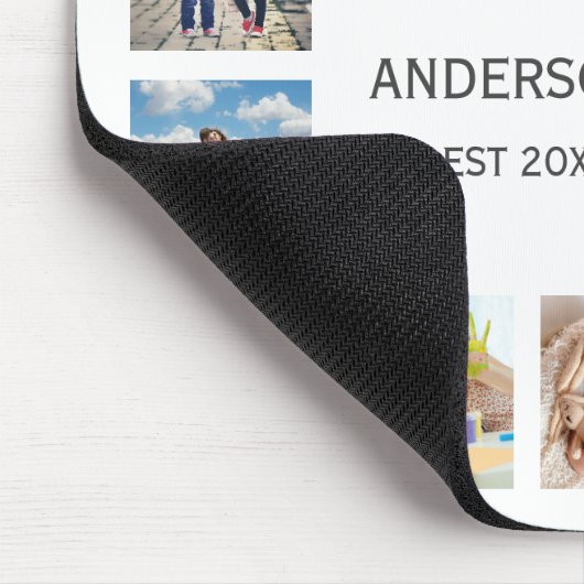 Custom Family Foto Collage Personalized White Mousepad (Ecke)