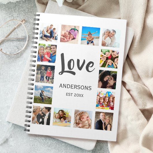Custom Family Foto Collage Personalized White Notizblock