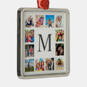 Custom Family Foto Collage Personalized White Ornament Aus Metall (Rechts)