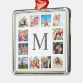 Custom Family Foto Collage Personalized White Ornament Aus Metall (Links)