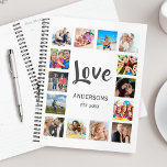 Custom Family Foto Collage Personalized White Planer<br><div class="desc">Erstellen Sie Ihre eigene personalisierte 14-Foto-Collage,  Planer mit Ihren individuellen Bildern auf einem einfachen,  modernen,  weißen Hintergrund. Das Planergesicht beinhaltet auch Ihren Familiennamen,  das etablierte Jahr und eine handgeschriebene "Liebe"-Schrift. Fügen Sie Ihre Lieblings-Fotos,  Designs oder Kunstwerke,  um etwas wirklich Einzigartiges zu schaffen.</div>
