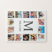 Custom Family Foto Collage Personalized White Puzzle (Horizontal)