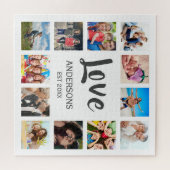 Custom Family Foto Collage Personalized White Puzzle (Horizontal)