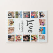 Custom Family Foto Collage Personalized White Puzzle (Horizontal)