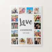 Custom Family Foto Collage Personalized White Puzzle (Vertikal)