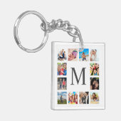 Custom Family Foto Collage Personalized White Schlüsselanhänger (Vorderseite links)