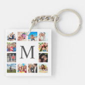 Custom Family Foto Collage Personalized White Schlüsselanhänger (Rückseite)