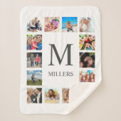 Custom Family Foto Collage Personalized White Sherpadecke (Vorderseite)