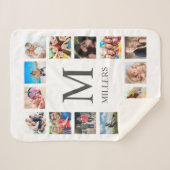 Custom Family Foto Collage Personalized White Sherpadecke (Vorderseite (Horizontal))