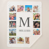 Custom Family Foto Collage Personalized White Sherpadecke (Vorderseite)