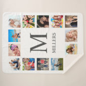 Custom Family Foto Collage Personalized White Sherpadecke (Vorderseite (Horizontal))