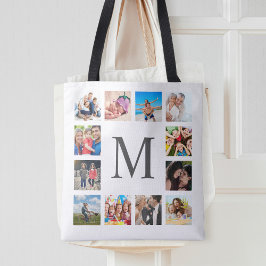Custom Family Foto Collage Personalized White Tasche