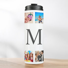 Custom Family Foto Collage Personalized White Thermosbecher