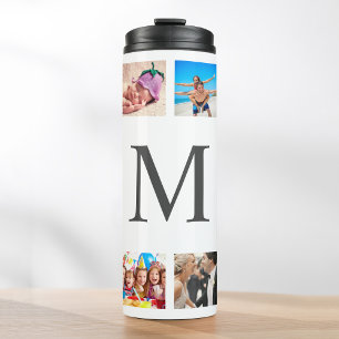 Custom Family Foto Collage Personalized White Thermosbecher
