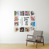 Custom Family Foto Collage Personalized White Wandteppich (Beispiel (Horizontal))