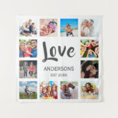 Custom Family Foto Collage Personalized White Wandteppich (Vorderseite)