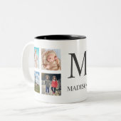 Custom Family Foto Collage Personalized White Zweifarbige Tasse (Vorderseite Links)