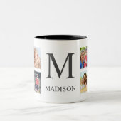 Custom Family Foto Collage Personalized White Zweifarbige Tasse (Mittel)