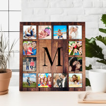 Custom Family Foto Collage reclased Wood