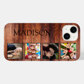 Custom Family Foto Collage reclased Wood Case-Mate iPhone Hülle (Rückseite (Horizontal))
