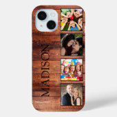 Custom Family Foto Collage reclased Wood Case-Mate iPhone Hülle (Rückseite)