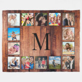 Custom Family Foto Collage reclased Wood Fleecedecke (Vorderseite (Horizontal))