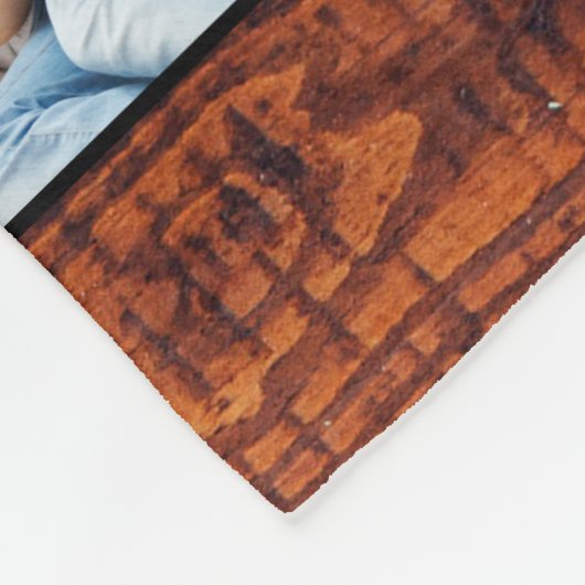 Custom Family Foto Collage reclased Wood Fleecedecke (Ecke)