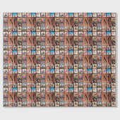 Custom Family Foto Collage reclased Wood Geschenkpapier (Flach)