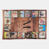Custom Family Foto Collage reclased Wood Geschirrtuch (Horizontal)