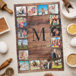 Custom Family Foto Collage reclased Wood Geschirrtuch