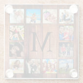Custom Family Foto Collage reclased Wood Glasuntersetzer (Rückseite)
