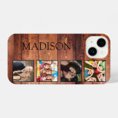 Custom Family Foto Collage reclased Wood iPhone Hülle (Rückseite (Horizontal))