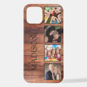 Custom Family Foto Collage reclased Wood iPhone Hülle (Rückseite)