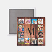 Custom Family Foto Collage reclased Wood Magnet (Vorderseite/Rückseite)